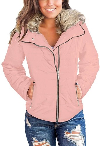 luvamia Women Parka Coat Pockets Quilted Puffer Jacket with Faux Fur Lapel, Size - 第 45/55 張圖片