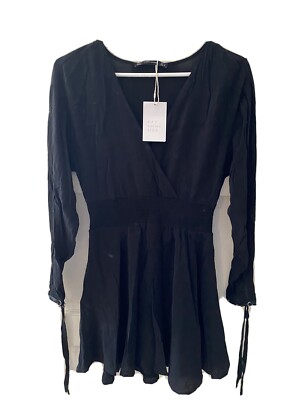 the dress is blue and black ZARA DRESS