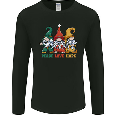 Peace Love Hope 3 Gnome Herren Langarm Maglietta