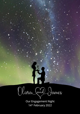 Personalisierte Sternenkarte Himmel Druck - Valentinstag Geschenk/Hochzeit/Verlobung/Muttertag