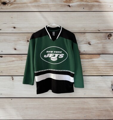 NWT New York Jets NFL Team Apparel Kid s Size 14 - 16 Hockey Style Sweater