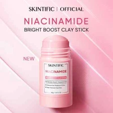 SKINTIFIC Niacinamide Bright Boost Clay Stick Mask Facial Brightening Mask Glow