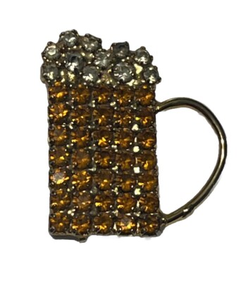 Rhinestone Beer Mug Tie Tack 