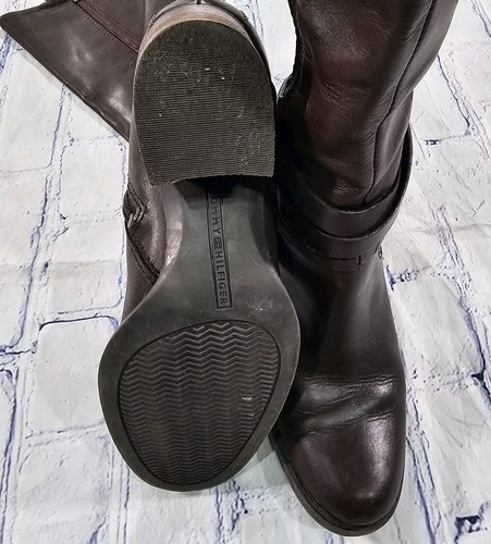Tommy Hilfiger WOMENS SIZE 6 Gerdie Brown Leather Knee High Riding Boots - Picture 15 of 18