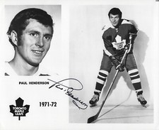 Paul Henderson Autographed Signed 8x10 RARE Maple Leafs Press Photo NHL  w/COA