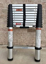 8.5 Ft SmartClose Aluminum Telescoping Ladder with Tray Cap,  12 Ft Max Reach