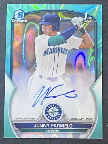 2023 Bowman Chrome Draft JONNY FARMELO 1st AQUA LAVA REFRACTOR AUTO SP /199