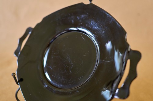 L.E. Smith Mt Pleasant Black Amethyst Mayonnaise Underplate 1930s Vintage Glass - Picture 8 of 22