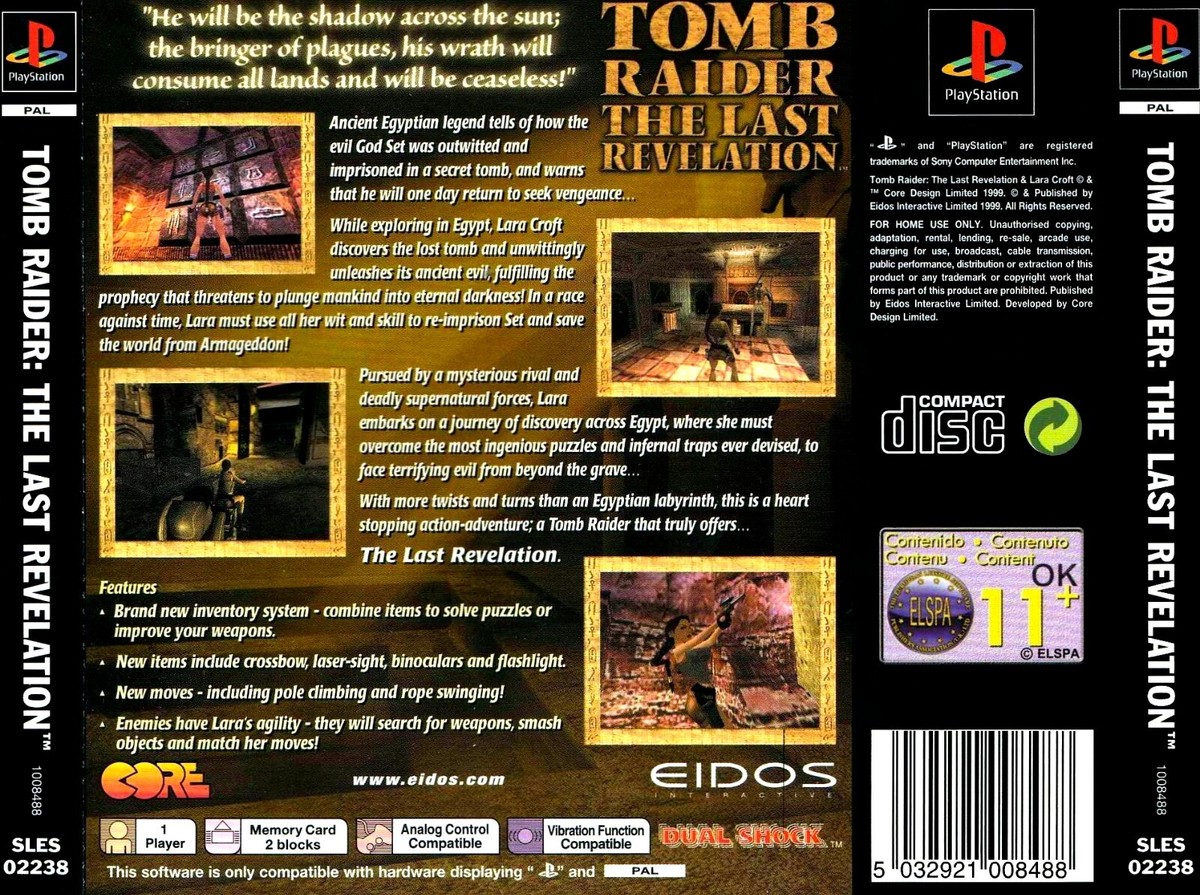 Tomb Raider The Last Revelation (PlayStation 1, 1999) for sale