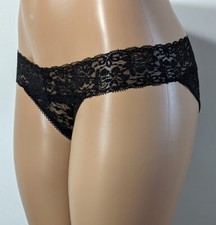 Unbranded Lace Bikinis 3 PAIR 90 Nylon/Spandex Black Panties Size 8/XL NWOT