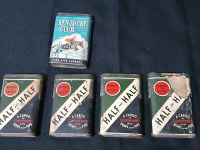 Burley And Bright Half And Half Kentucky Club Antique Tobacco Tins