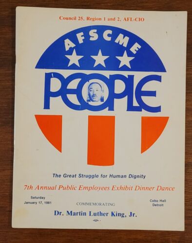 AFL-CIO COBO HALL DETROIT 1981 RARE EXHIBIT DINNER DR MARTIN LUTHER KING JR - Afbeelding 1 van 16