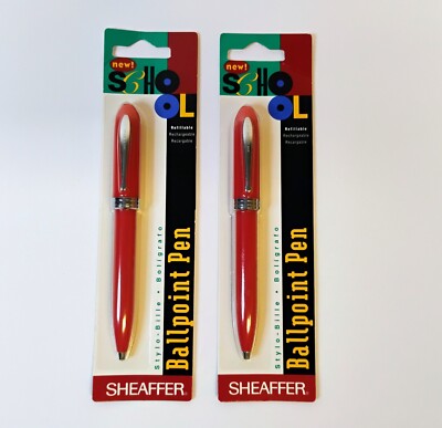(2) Sheaffer Vintage 90's Ballpoint Pen Refillable Barrel Vintage NOS
