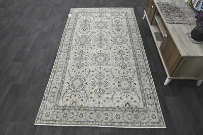 Oushak 4x7,Turkish Rug,vintage,anatolian,BEIGE,kilim,Bohemian,handmade,wool