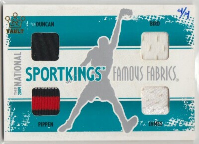 2009 Sportkings Vault National Relics #SK48 Duncan/Bird/Pippen/LeBron #4/4 052-S