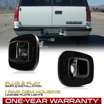 Chevy GMC Suburban Tahoe Yukon Black Bezel Rear Bumper Tag Light License Plate