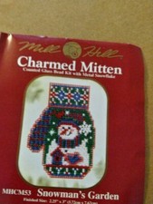 New Mill Hill Charmed Mitten Snowman's Garden Cross Stitch Kit