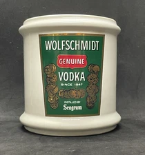 Vintage Seagram Wolfschmidt Vodka Bottle Chiller Cooler Holder Ceramic