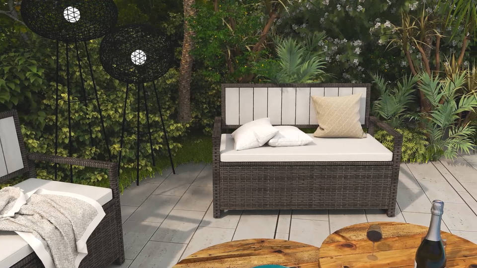 70 Gallon Storage Bench Deck Box for Patio Furniture Pool Toys Outdoor