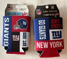 NEW YORK GIANTS COLOR BLOCK KOOZIE CAN COOLER HOLDER NFL