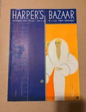 HARPER'S BAZAAR Magazine October 1933 Erte 1930s Art Deco Travel Fashion & more