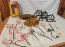 Vintage Lg. Lot of Train Display Layout/Village Scenery Various items..look 