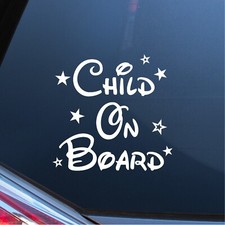 Child on Board Disney Car Window Glass Sticker Vinyl Decal Child Van Sign Baby