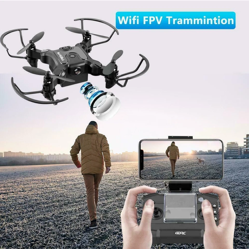 4DRC-V2 RC Quadcopter Mini Drone Foldable Wings WIFI FPV With Camera Bundle Kit! - Image 4 of 4