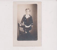Postcard RPPC Real Photo Young Boy Not Identified AZO 4 Triangles 1904-1918