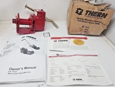 New THERN Hand Winch Pulling 1,000 lb First Layer Load Capacity  Worm, 15:1