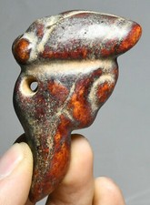 7.2CM Hongshan Culture Old Jade Sun God Helios Sun-God Cicada Amulet Pendant