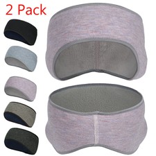 2 Pack Winter Fleece Ear Cover Warmer Headband Cold Weather Ear Muffs Ear Band