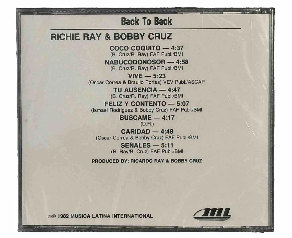 Ричи Рэй Бобби Круз спина к спине совершенно новый запечатанный редкая сальса компакт-диск Рикардо Рэй - Изображение 3 из 4