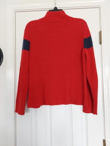 TOMMY HILFIGER RED AND BLUE STRIPE HEAVY SWEATER SIZE XL - Picture 3 of 3