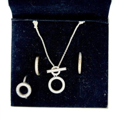 T Bar Necklace Pandora Double Ring Necklace Pandora 925 Circle Cz