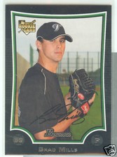 Brad Mills Milwaukee Brewers 2009 Bowman Draft R/C