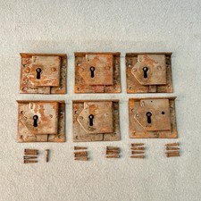 Vintage Set of  Antique Rim Locks From An Old Set of Antique Drawers X 6