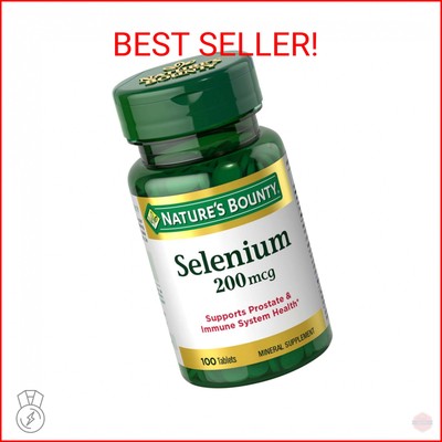 Nature's Bounty Selenium, Supports Prostate and Immune System Health, 200 mcg, 1