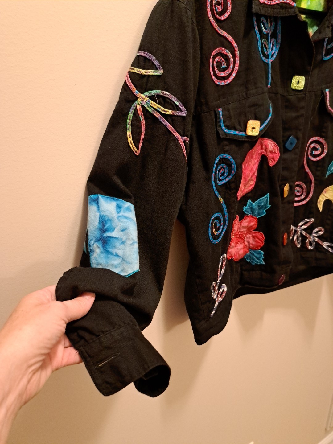 Applique Patchwork Womens Jacket New Directions M… - image 5