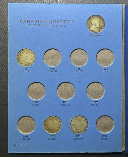 Canada Quarter -Whitman Album # 9068 With 25 Coins: See Description-PF9602713
