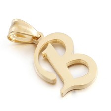 Initial Charms Gold Letter Pendant 14k Gold Charm Name for Women and Men B 