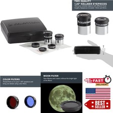 Beginner's Telescope Accessory Kit: Kellner Eyepieces, Filters Cleaning Cloth