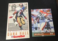 1992 NFL GAMEDAY  TALL CARDS SINGLES 10++ HALL DEL RIO SHARPE DETMER RC SEE LIST