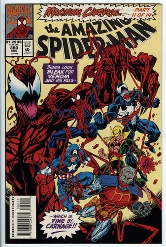 Amazing Spiderman 380 From 1993 By Marvel Comics Maximum Carnage Part 11
