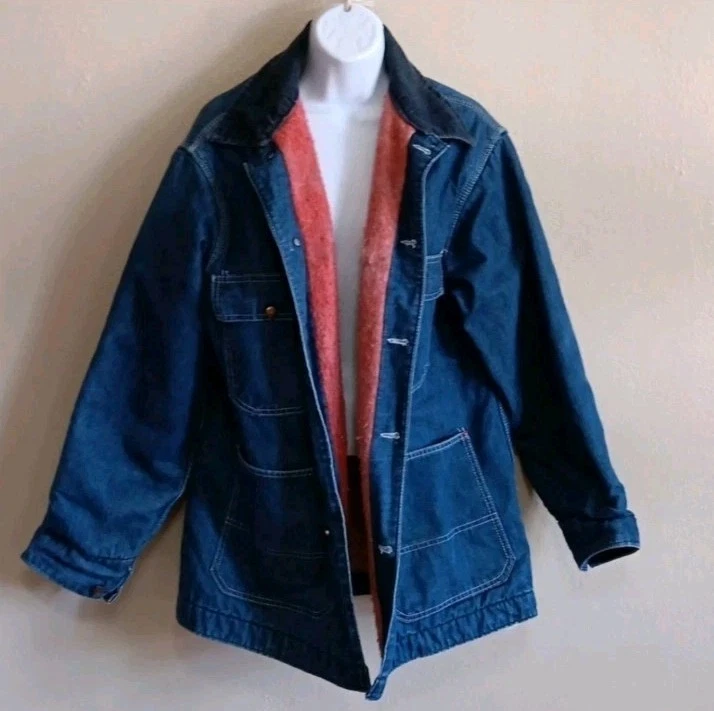 Big Mac JCPenney Blanket Lined Chore Coat, Vintage Denim Farm Barn Jacket - Image 2 of 4