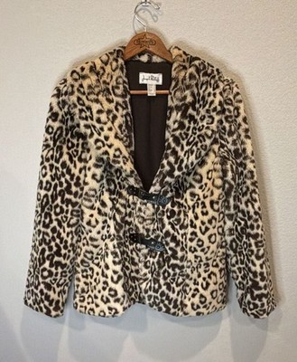 Joseph Ribkoff Leopard Print Faux Fur Jacket Size 10