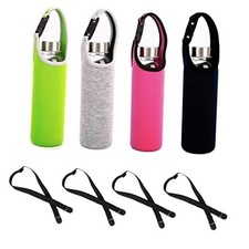4 PCS Water Bottle Carrier with Shoulder Strap 16oz-21oz, Neoprene Sleeve Cup