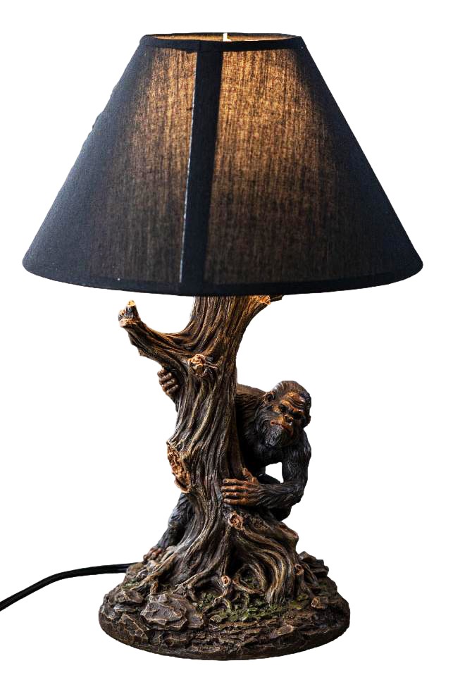 Mythical Creature Sasquatch Big Foot Cryptid Ape by Tree Trunk