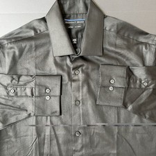 Geoffrey Beene Dress Shirt Men  s 16 1/2 34/35 Fitted No Iron Black NWT Formal