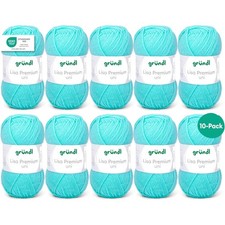 10 pelotes de laine - Bleu Caraïbes - 7 - 100% acrylique - 3,5/4,5 mm - Gründl -